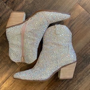 Betsy Johnson Diva Rhinestones Cowboy Boots
